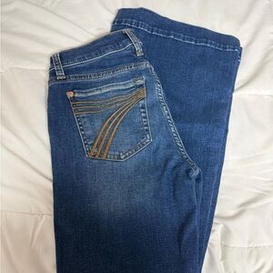7 For All Mankind Blue Straight Leg Jeans